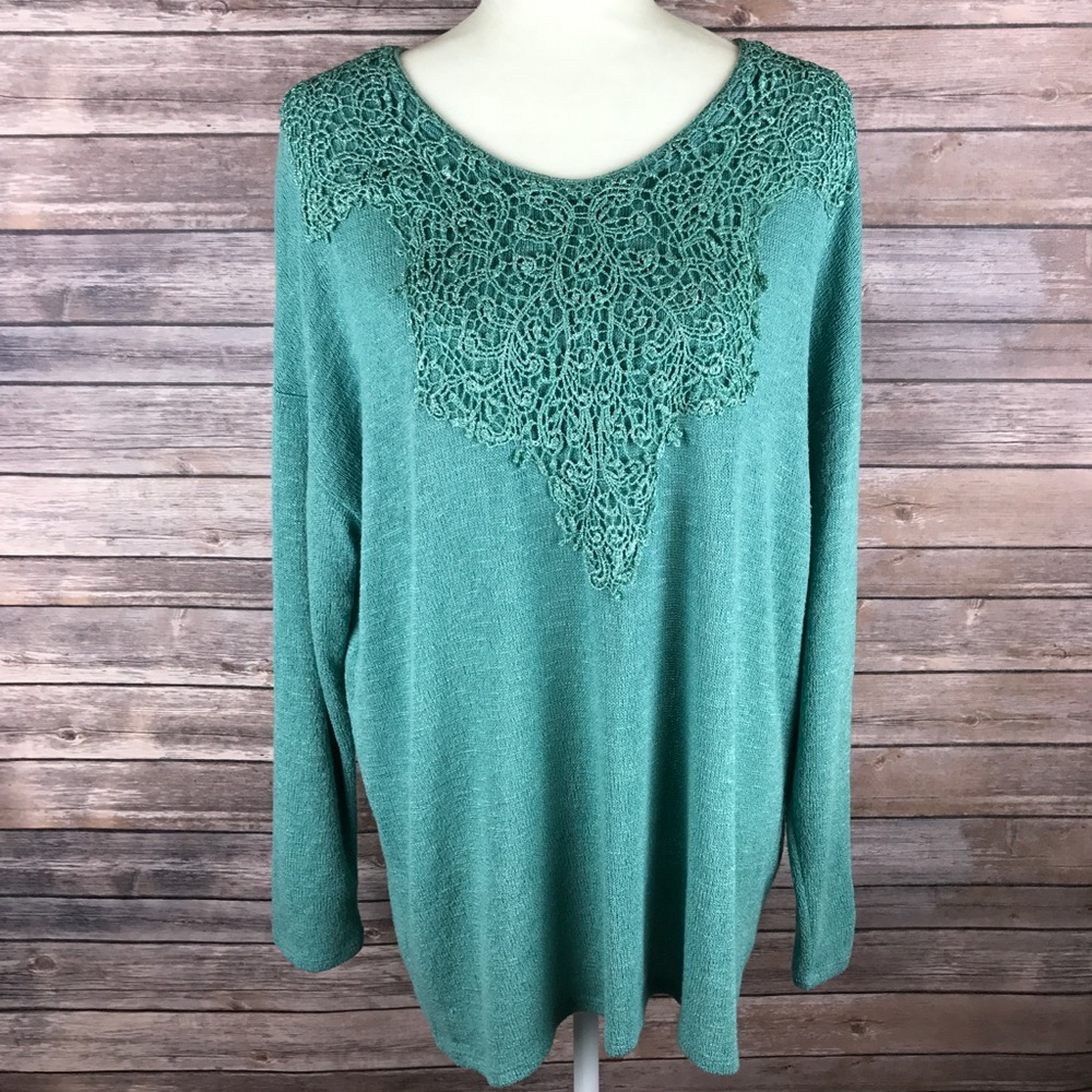 Maurices Knit Top Tie Back Plus Size 1 (16/18)
